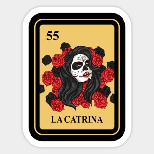 Mexican LA Catrina lottery traditional Bingo Card Sticker